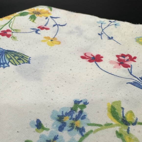 Vintage King Size Pillowcases Floral Wildflower Botanical Butterfly USA 1980s - Picture 7 of 7
